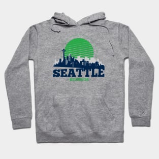 Retro Seattle, Washington Skyline Hoodie